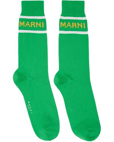 Marni Logo Socks - Green