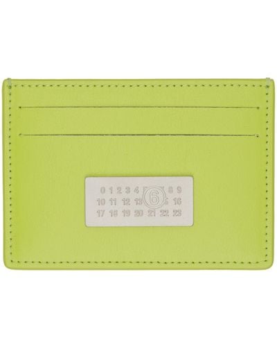MM6 by Maison Martin Margiela Green Numeric Card Holder - Yellow