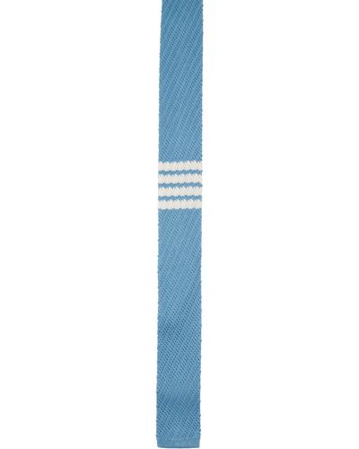 Thom Browne Thom e cravate bleue à quatre rayures - Noir