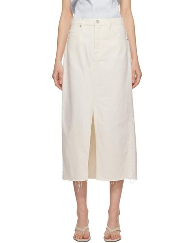FRAME Off-white 'the Midaxi' Denim Midi Skirt - Natural