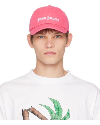 Palm Angels Casquette rose à logo brodé - Multicolore