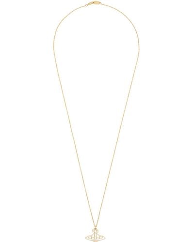 Vivienne Westwood Thin Lines Flat Orb Necklace - Black