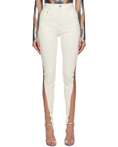 Mugler Off-white Panelled Jeans - Multicolour