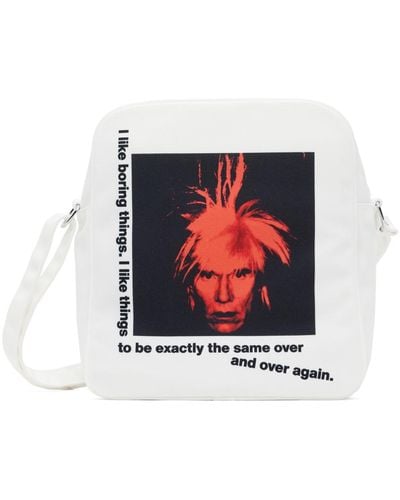 Comme des Garçons Comme Des Garçons Shirt White Andy Warhol Print Messenger Bag - Black