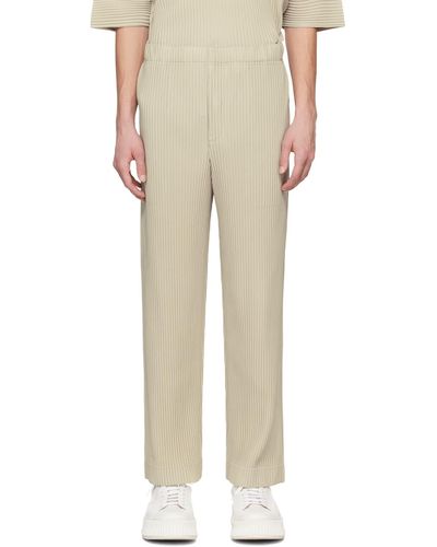 Homme Plissé Issey Miyake Monthly Colour March Trousers - Natural