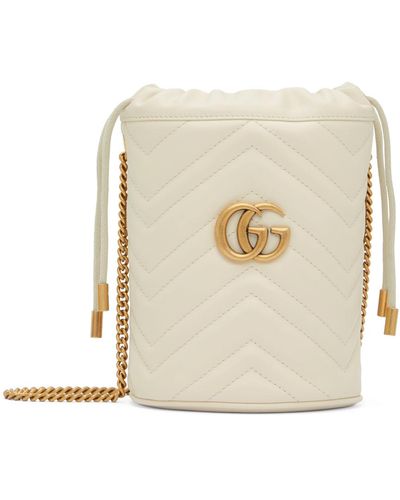 Gucci Sac seau blanc mini gg marmont - Neutre