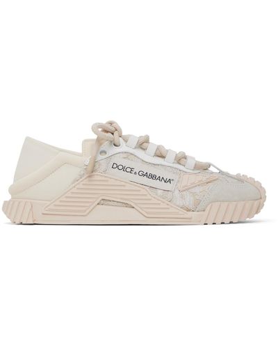 Dolce & Gabbana Ns1 Slip On Sneakers In Mixed Materials - Blanc