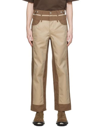 Feng Chen Wang Panelled Trousers - Natural