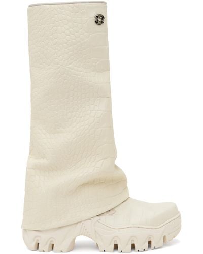 Rombaut Off- Boccaccio Ii Rain Apple Leather Tall Boots - White