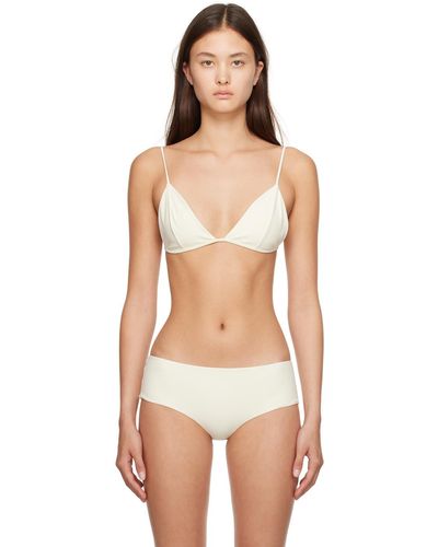 The Row Haut de bikini fotini blanc cassé - Noir