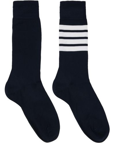Thom Browne Thom e chaussettes bleu marine à quatre rayures