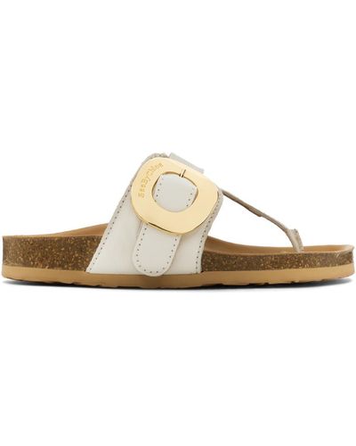 See By Chloé Beige Chany Fussbett Sandals - Black