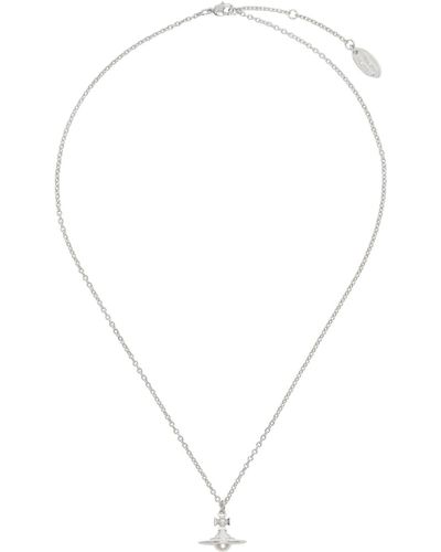 Vivienne Westwood Silver Simonetta Pendant Necklace - White