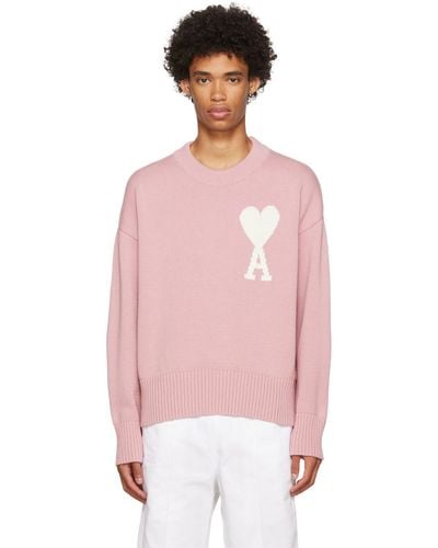 Ami Paris Pink Ami De Cœur Sweater