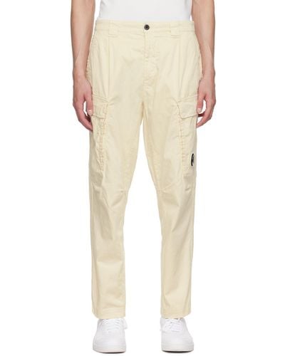 C.P. Company Off- Loose Cargo Pants - Natural