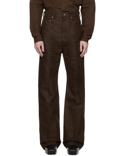 Rick Owens Brown Button-fly Pants - Black