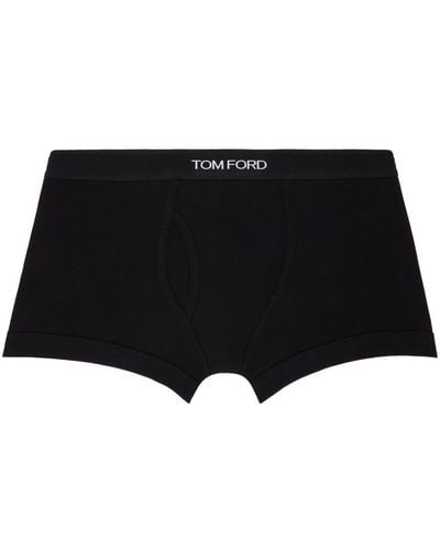 Tom Ford Boxer noir à logo en tissu jacquard