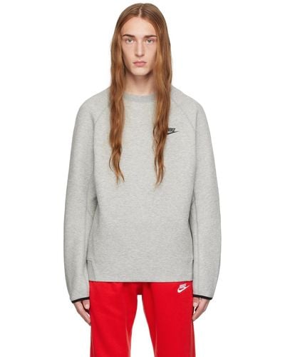 Nike Grey Raglan Sweatshirt - Red