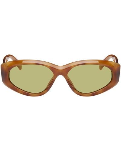 Le Specs Tortoiseshell Under Wraps Sunglasses - Green