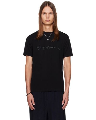 Giorgio Armani ロゴプリント Tシャツ - ブラック
