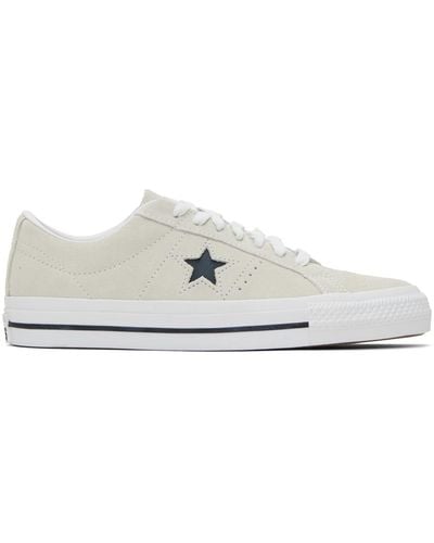 Converse Beige One Star Pro Trainers - Black