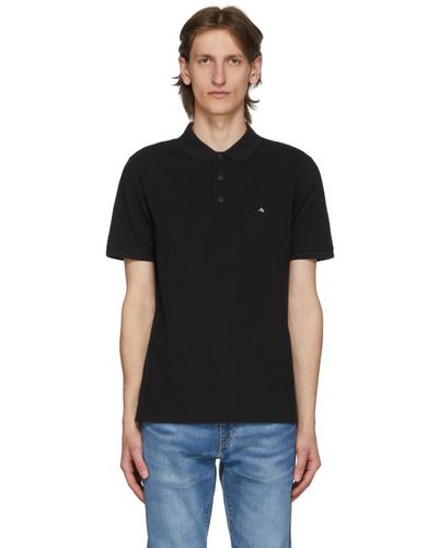 Rag & Bone Hyper-laundered Pique Polo Slim Fit Shirt - Black