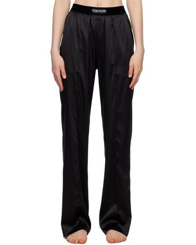 Tom Ford Black Pinched Seam Lounge Trousers