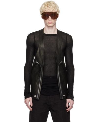 Rick Owens Black Bauhaus Leather Vest