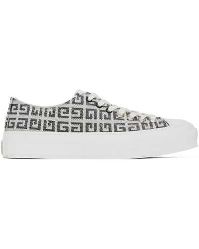 Givenchy Baskets city noir et blanc à motif 4g