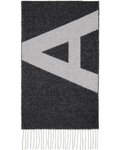 A.P.C. . Black Malo Scarf - Gray