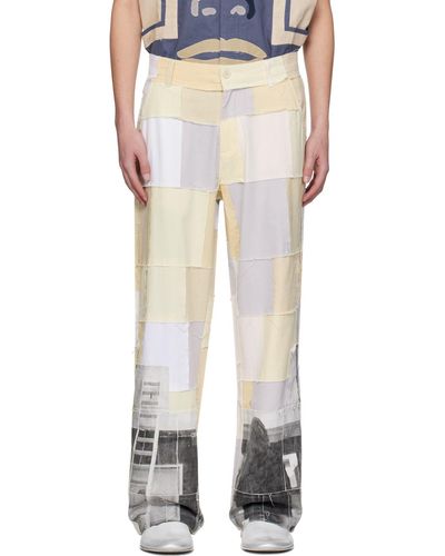 Kidsuper Pantalon à patchwork - Blanc