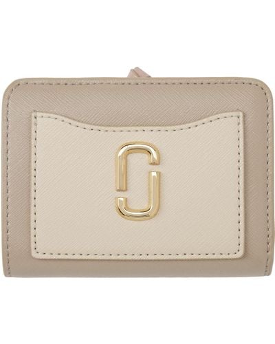 Marc Jacobs Off-white & Taupe 'the Utility Snapshot Mini Compact' Wallet - Natural
