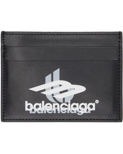 Balenciaga Black Printed Card Holder - Metallic