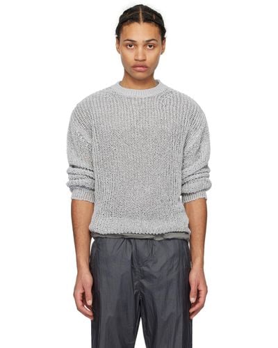 Amomento Netted Sweater - Gray