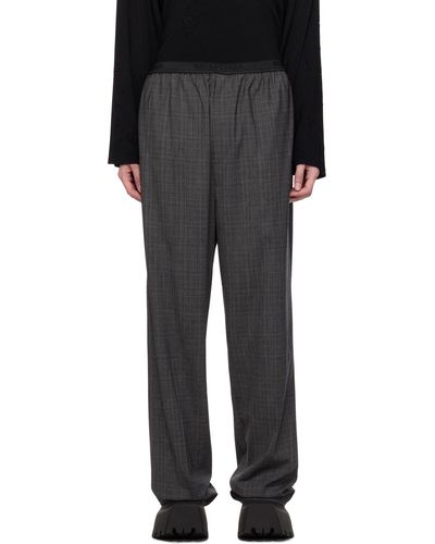Balenciaga Pantalon gris à taille élastique - Noir