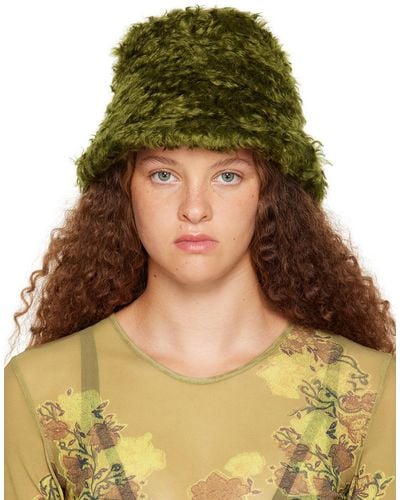 Dries Van Noten Green Guilia Bucket Hat
