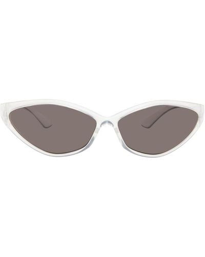Balenciaga Gray 90s Oval Sunglasses - Black