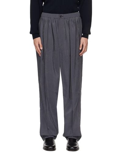 Lemaire Grey Relaxed Trousers - Black