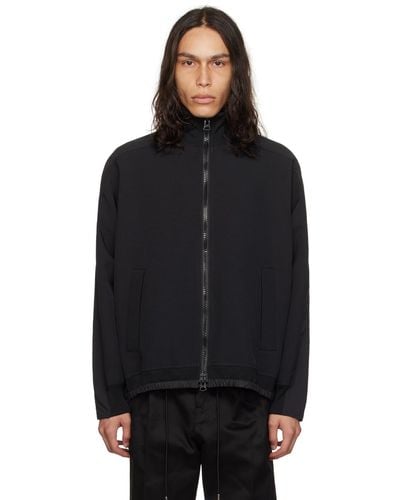 Sacai ジップアップ スウェットシャツ - ブラック