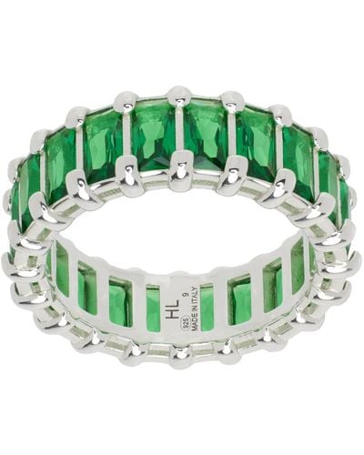Hatton Labs Baguette Eternity Ring - Green