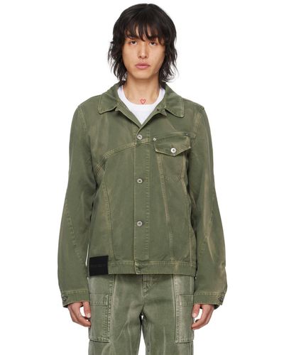 JW Anderson Green Twisted Denim Jacket