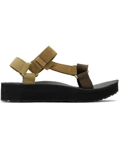Teva Tan Midform Universal Leather Sandals - Black
