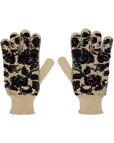 Ernest W. Baker Tan Rose Gloves - Black