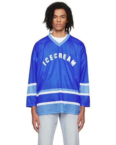ICECREAM ブルー Hockey Tシャツ
