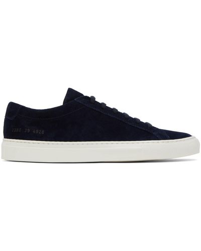 Common Projects Original Achilles Waxed-suede Trainers - Blue