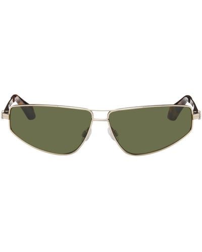 Palm Angels Gold & Green Clavey Sunglasses