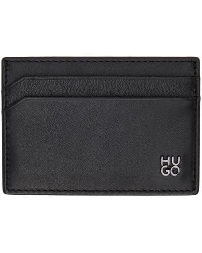 HUGO スタックロゴ カードケース - ブラック