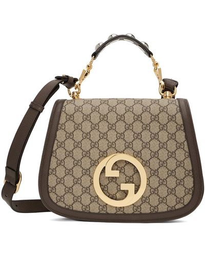 Gucci Beige Medium Interlocking G Blondie Bag - Metallic