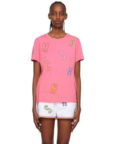 Moschino Pink Embroidered T-shirt