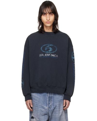 Balenciaga オーバーサイズ スウェットシャツ - ブルー